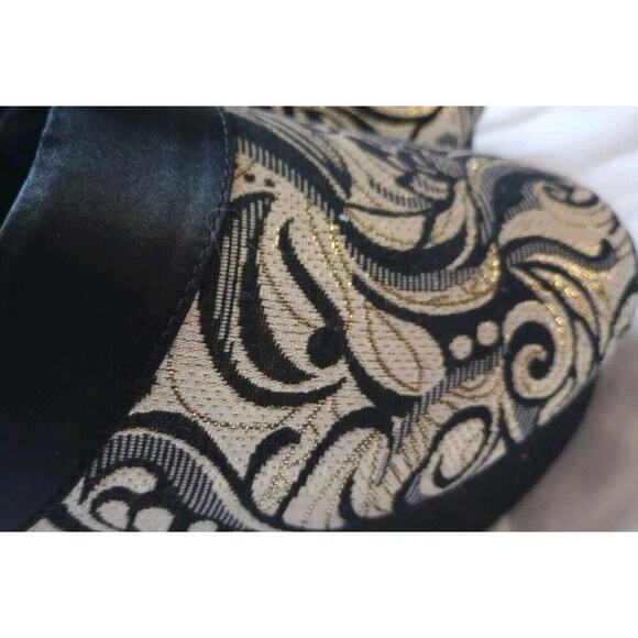 ZSA ZSA Women’s Slip On Shoes Luxury Slippers Black White Gold Size 7 holidays - Picture 4 of 6